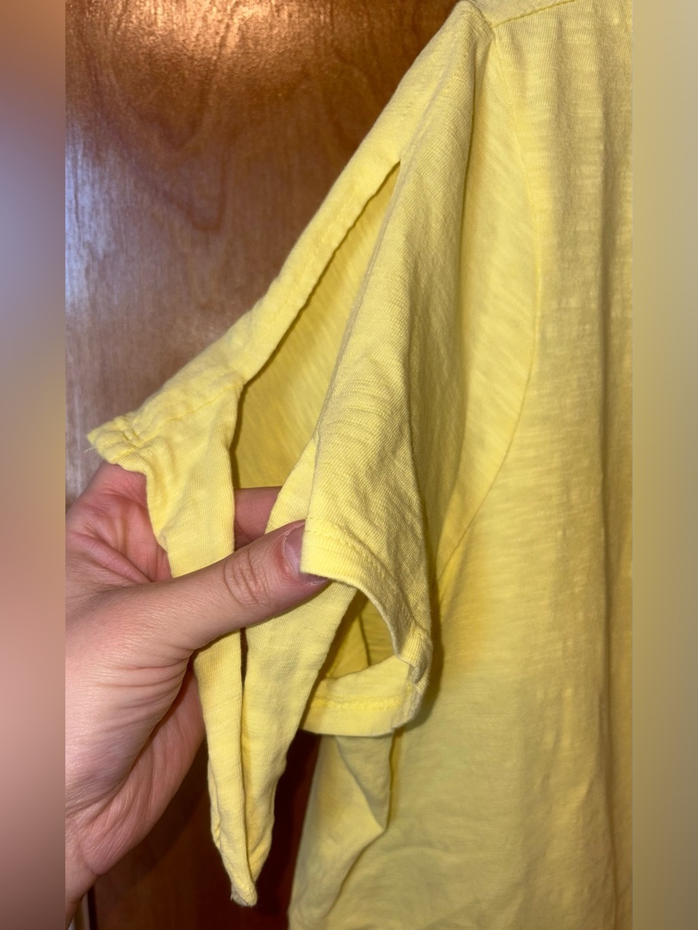 Talbots bright lemon yellow 100% cotton Summer Time tie sleeve t-shirt Size 1X - Picture 2 of 6